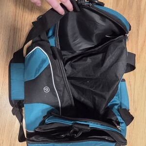 Teal and Black Duffle Bag
